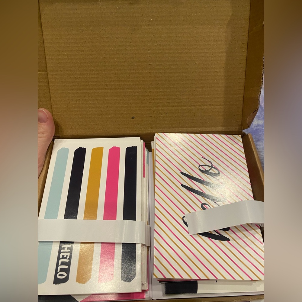 Colorful Hello Note Cards Set - Picture 2 of 3